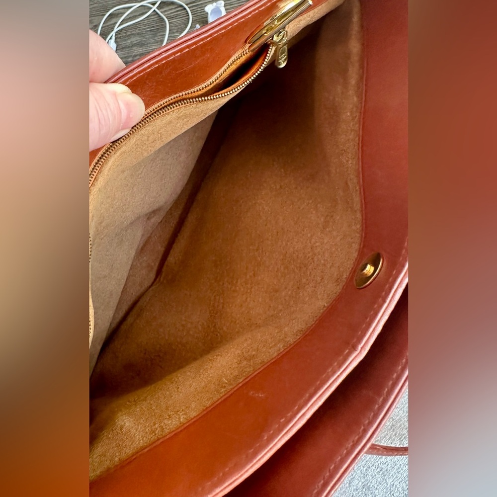 MCM Vicetos Cognac Chain Shoulder Tote Bag - Picture 11 of 16